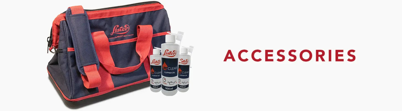 Navy blue and orange latico tool bag with red trim and shoulder strap for carrying animal clipper oils in clipper oils collection