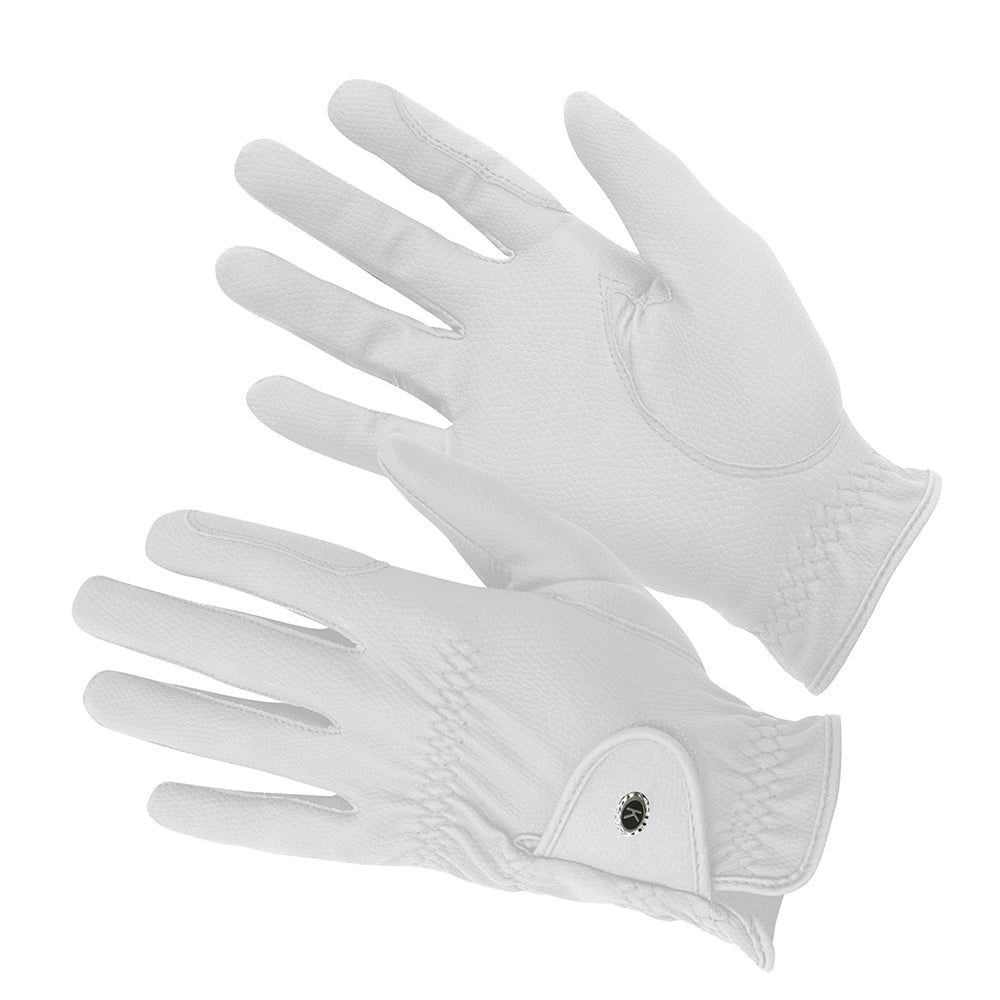 KM Elite ProGrip Gloves White Riding Gloves Barnstaple Equestrian Supplies