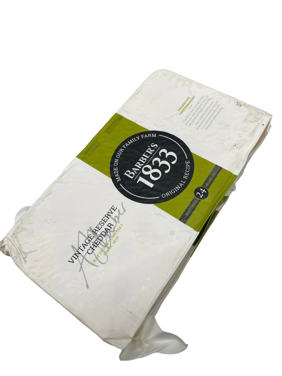 833 Vintage Cheddar (Approx 1.25kg) Barber's