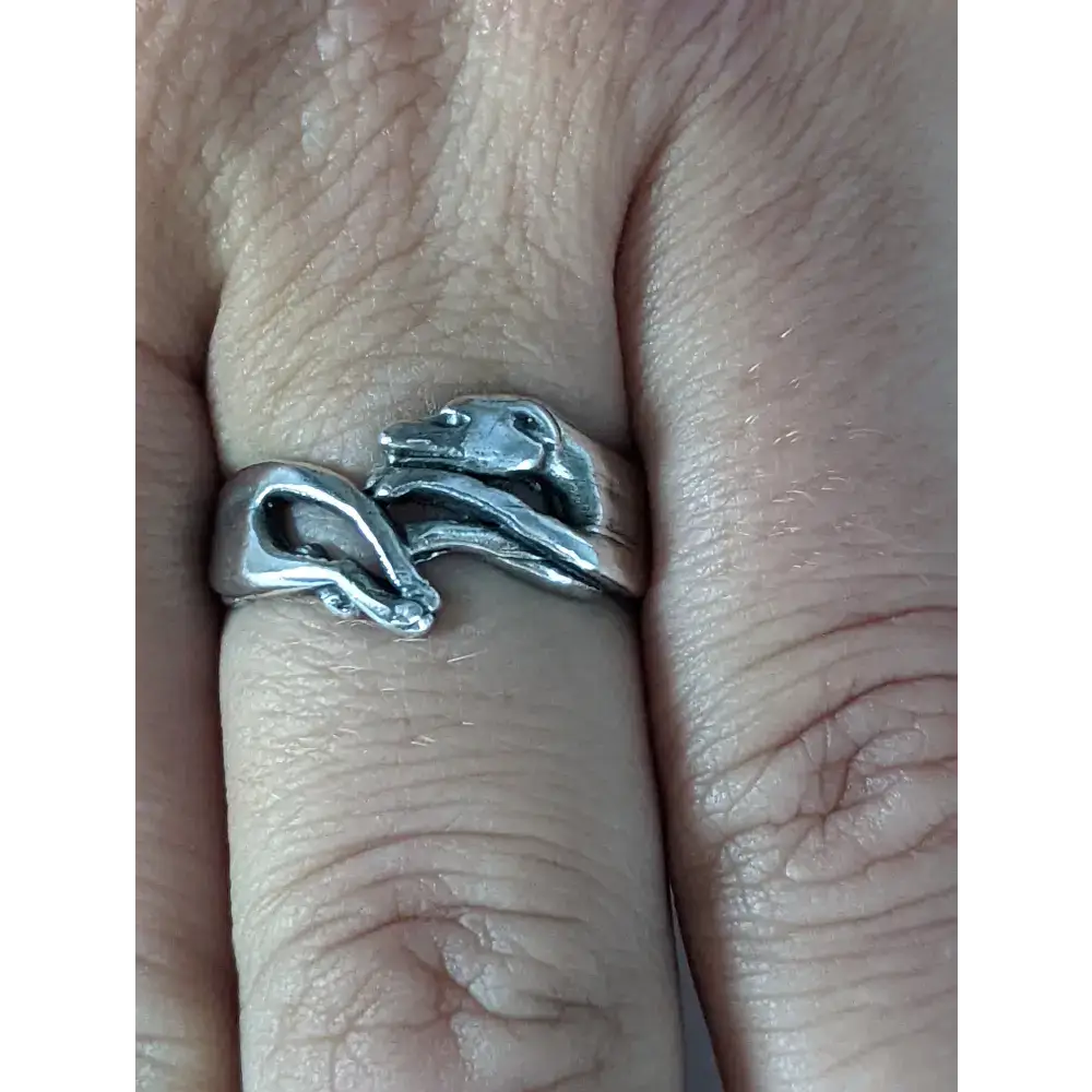 925 Silver Greyhound Ring – Handmade Elegant Dog Lover’s Band F Rings