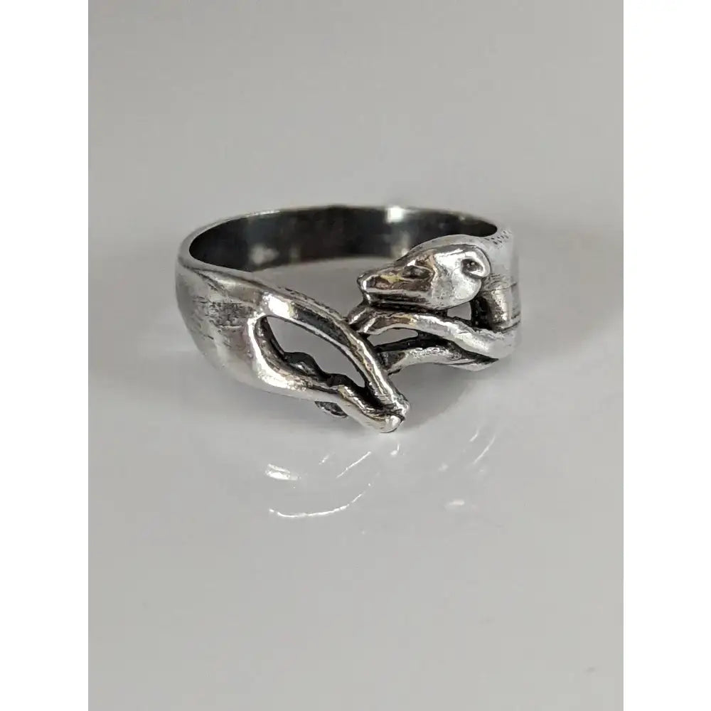 Silver greyhound ring with textured animal design wrapped around band handmade elegant dog lovers sterling silver grayhound