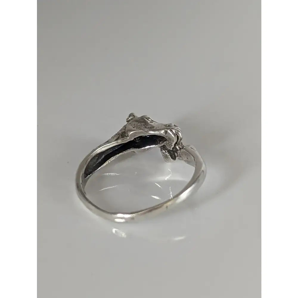 Silver horse head ring with detailed sculpted features and polished 925 silver finish perfect as hoof ring equestrian gift