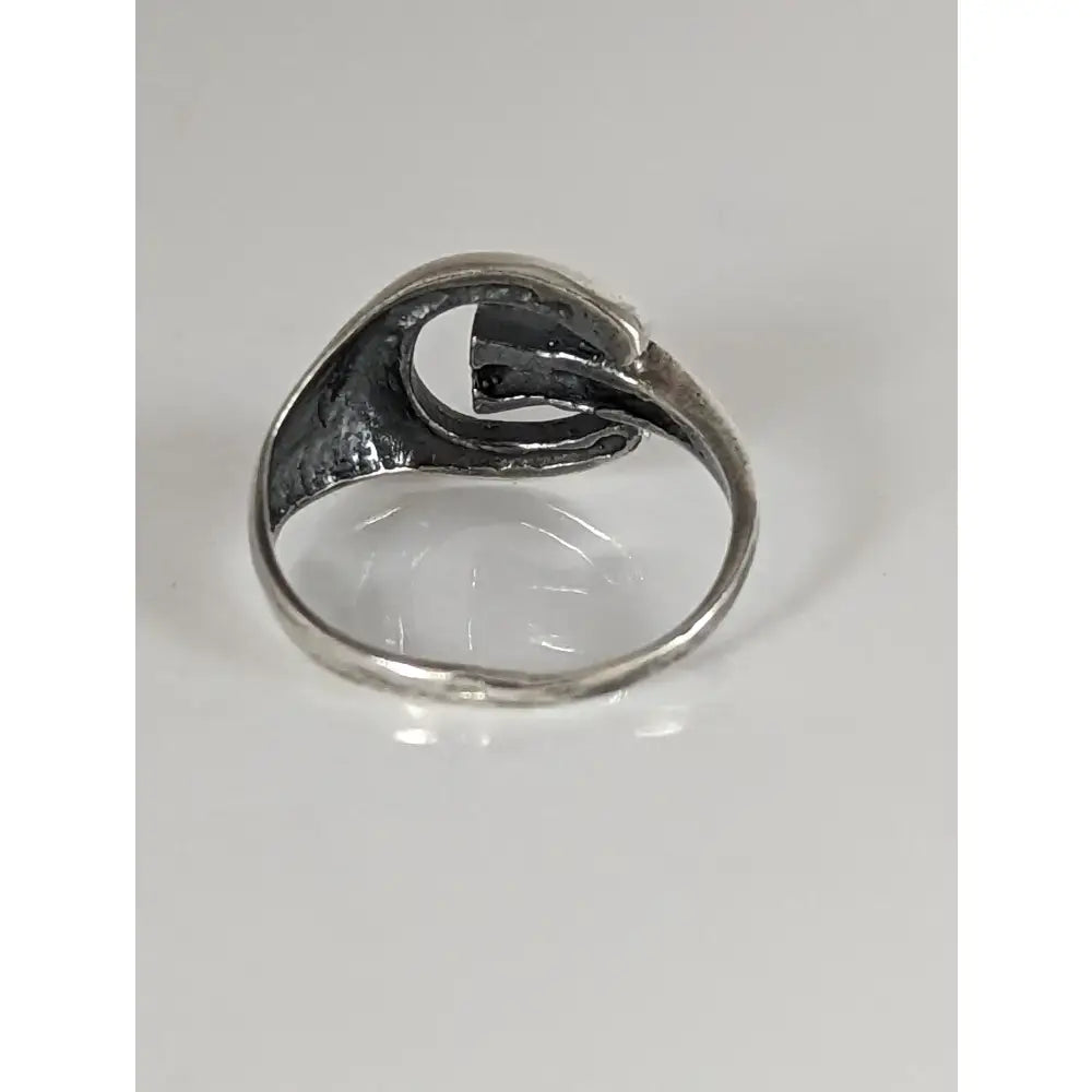 Silver horseshoe ring in 925 silver with abstract sculptural design as a stylish equestrian symbol gift for him or her