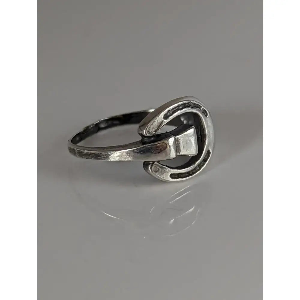925 silver horseshoe ring with nail design featuring equestrian symbol perfect gift for him or her