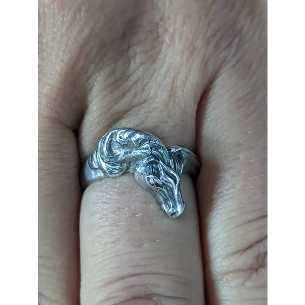 925 Silver Steed Horse Head Ring – Bold Equestrian Statement for Him or Her G Rings