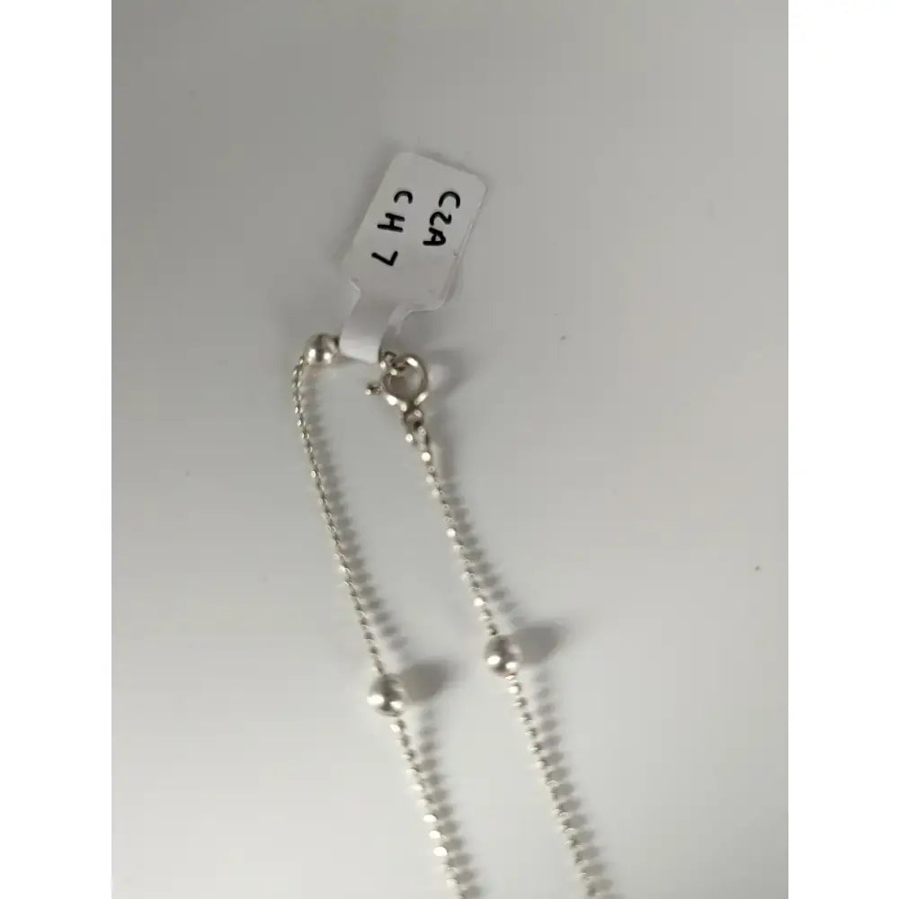 Silver ball chain necklace with clasp made from sterling silver chain in small artisan batches for timeless jewellery