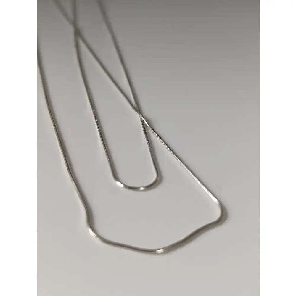 Silver snake sterling silver chain necklace with sleek minimalist design from small artisan batches timeless jewellery