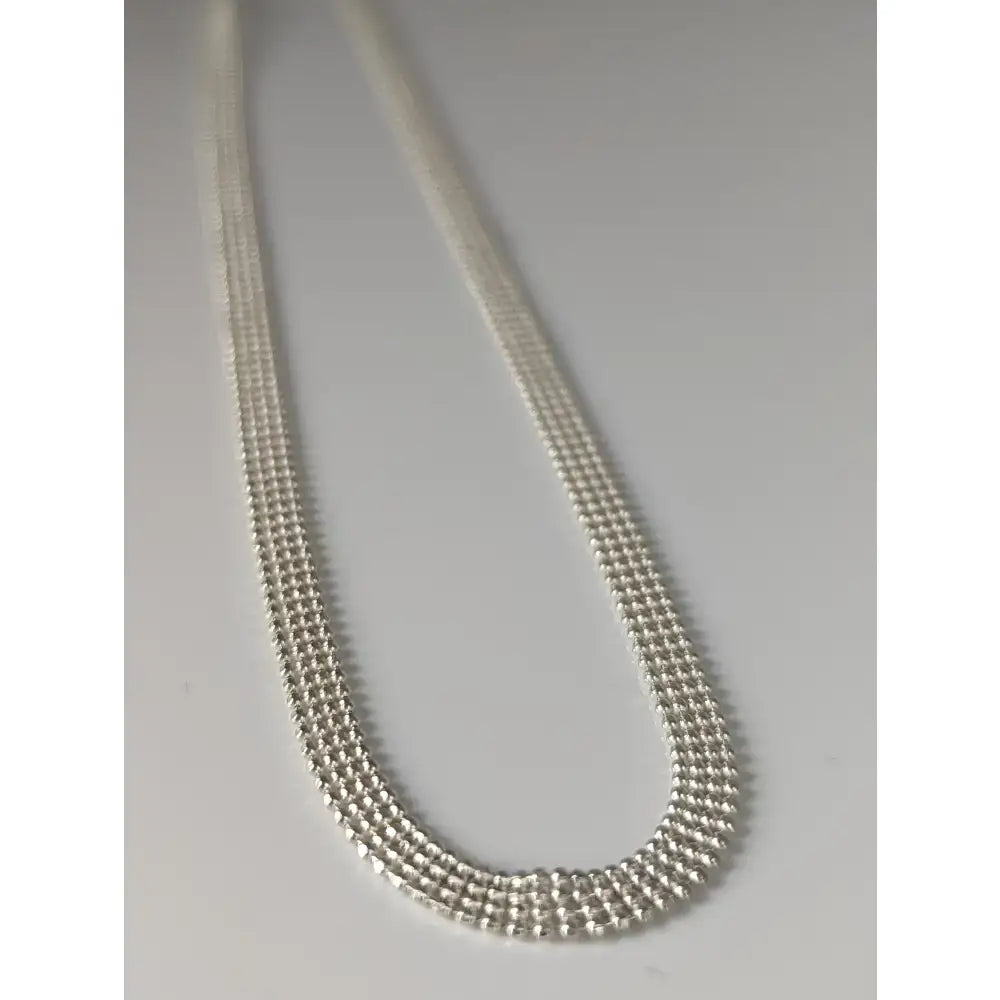 Silver sterling silver chain necklace with sleek interlocking design from small artisan batches timeless jewellery