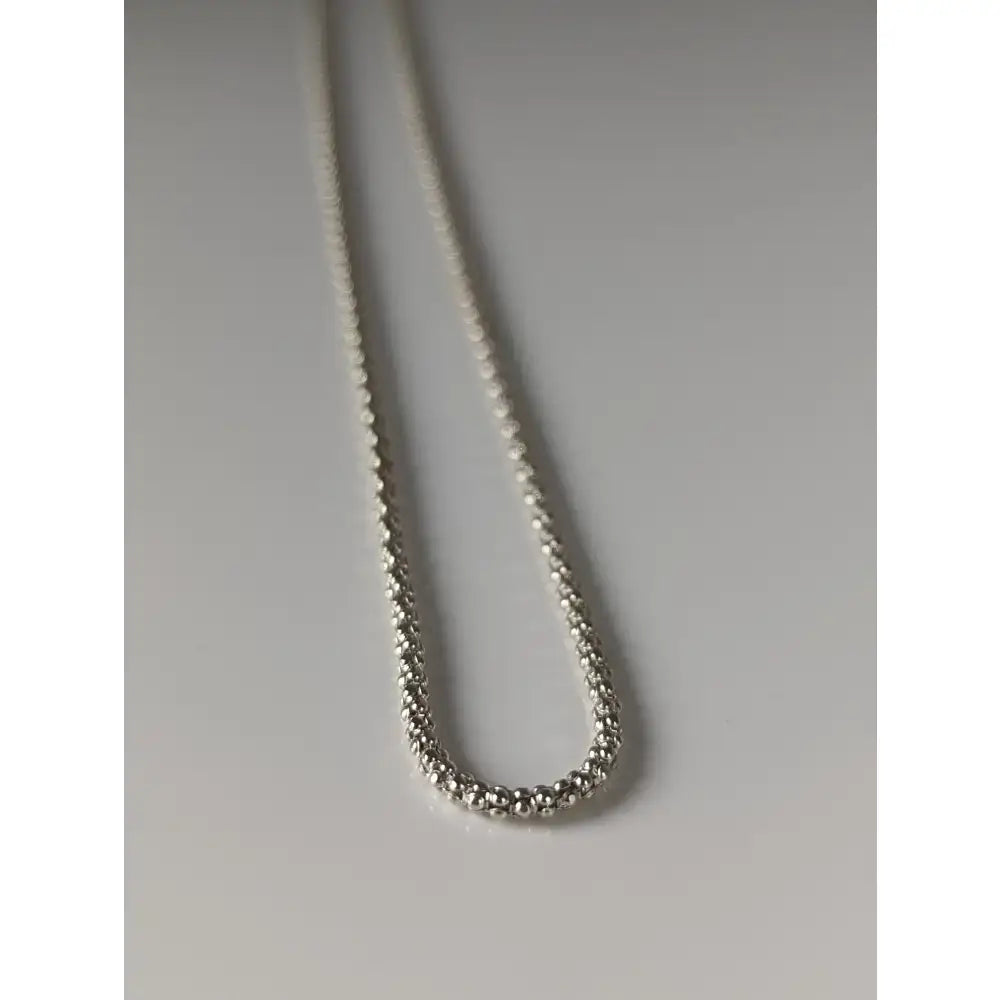 925 sterling silver chain necklace with textured interlocking design from small artisan batches timeless jewellery
