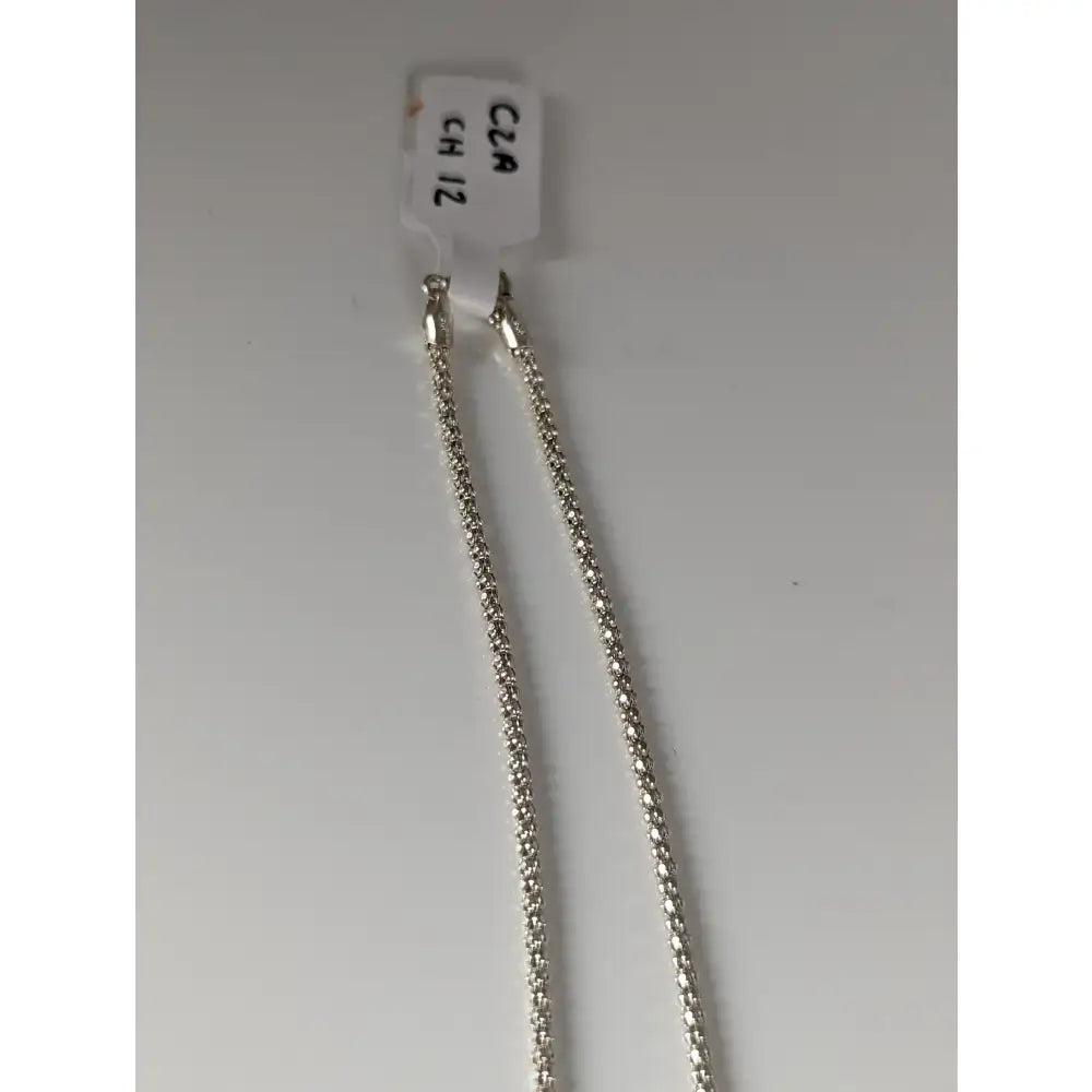 Silver-toned sterling silver chain necklace with classic textured links from small artisan batches timeless jewellery