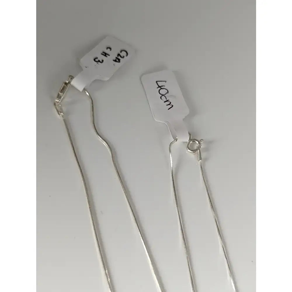 Silver sterling silver chain necklaces in small artisan batches with 40cm length for timeless jewellery style