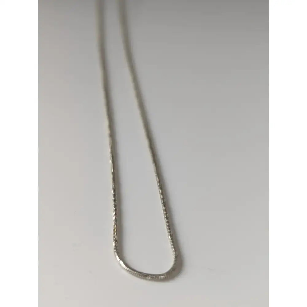 Silver snake sterling silver chain necklace with sleek textured design from small artisan batches timeless jewellery