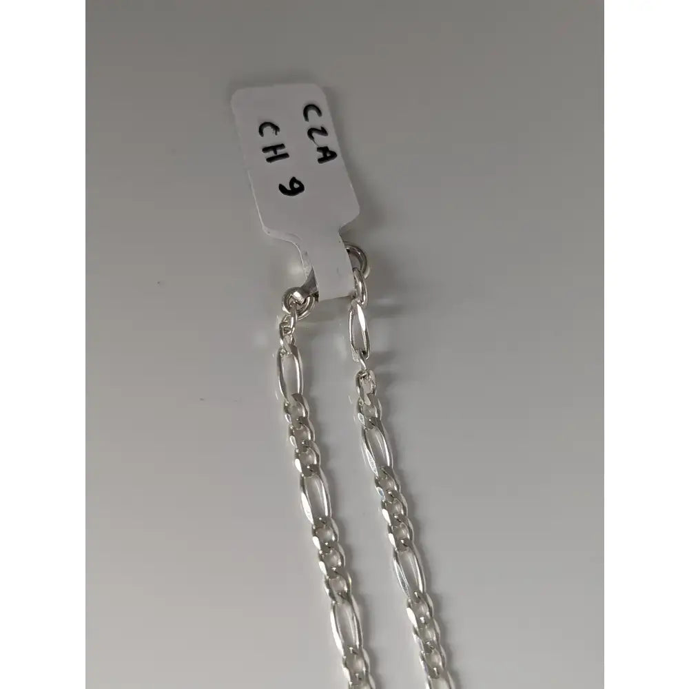 Silver-toned sterling silver chain with classic figaro link design from small artisan batches timeless jewellery collection