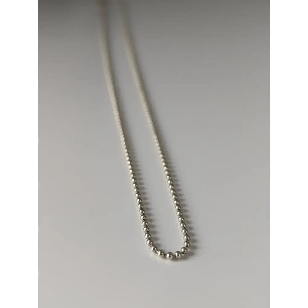 Silver ball chain necklace from 925 sterling silver chain collection crafted in small artisan batches for timeless jewellery