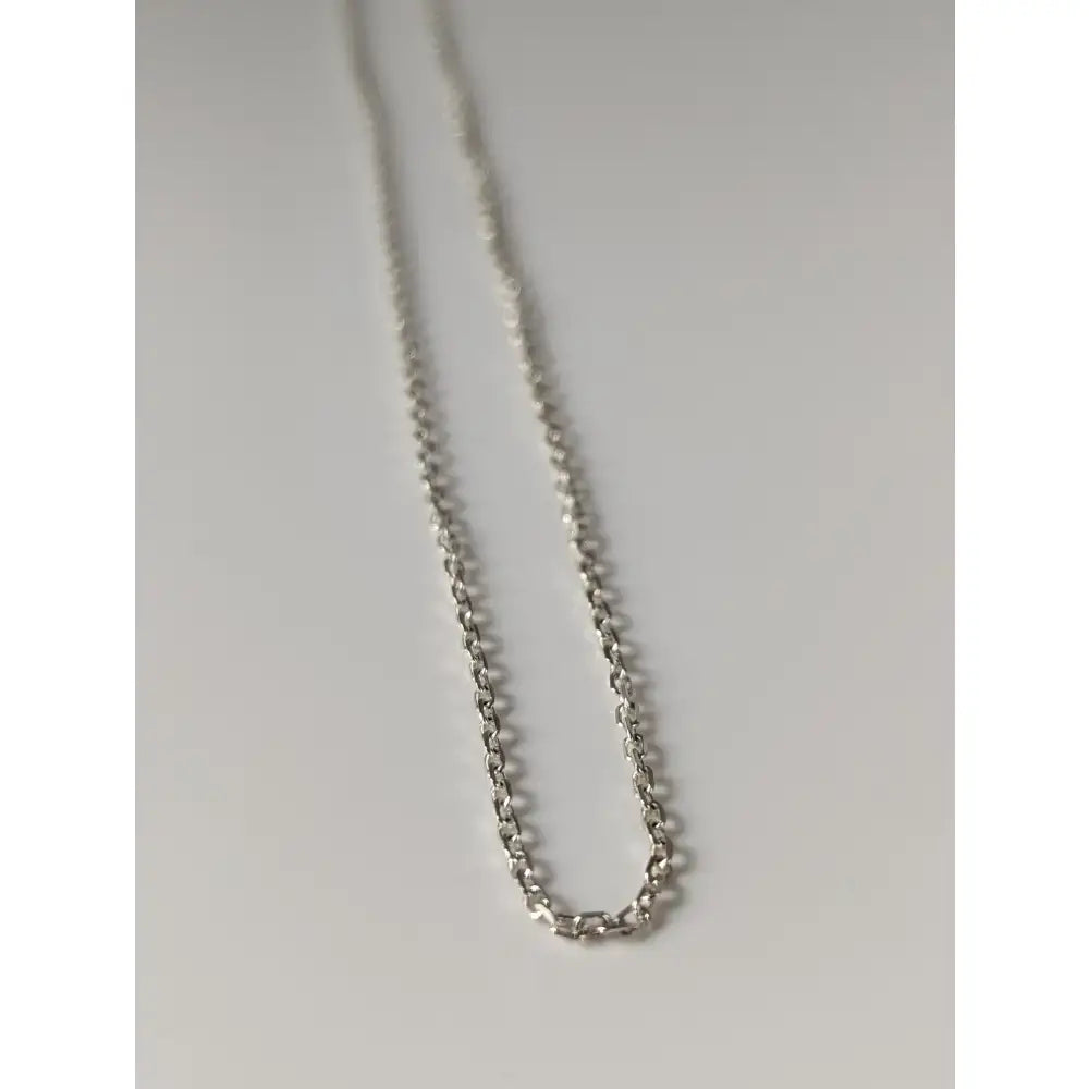 Silver-toned sterling silver chain necklace with oval links from small artisan batches timeless jewellery for him and her