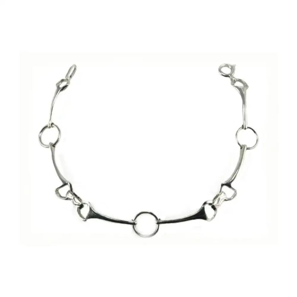Silver sterling silver snaffle bracelet with polished circular links handmade equestrian jewelry accessory