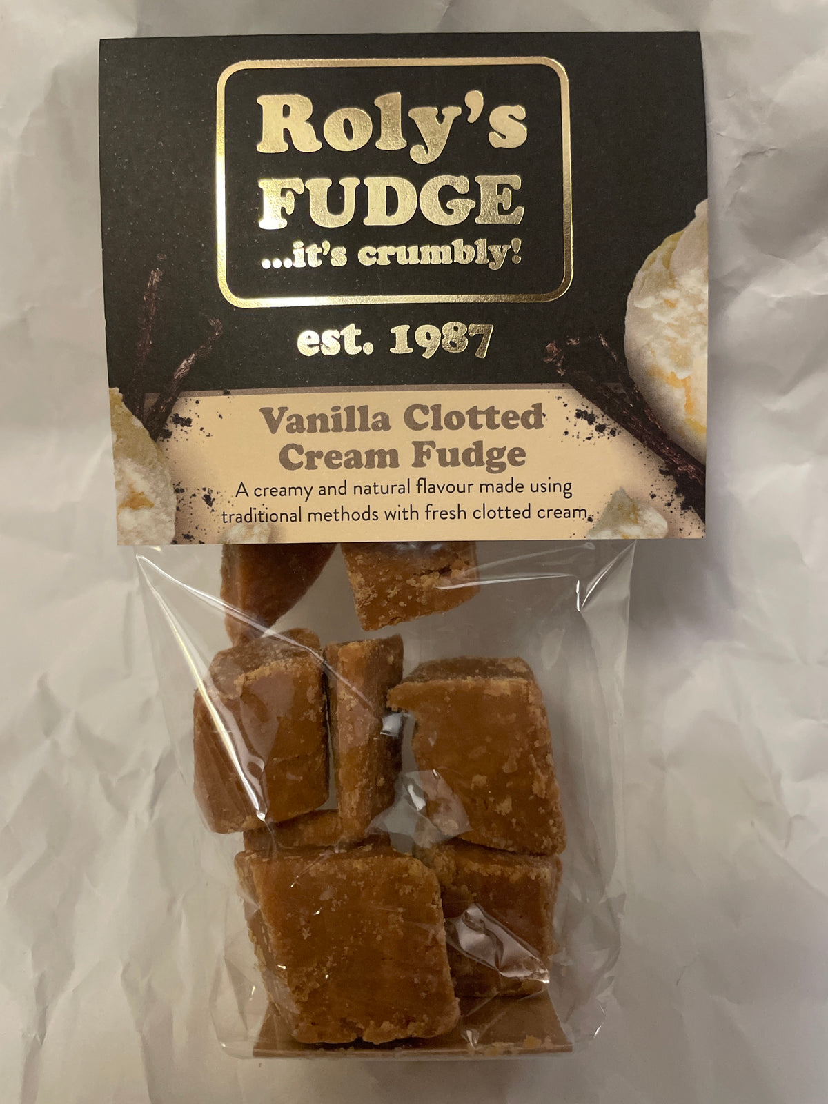 Roly's Fudge Vanilla Clotted Cream Fudge Made In Barnstaple