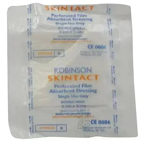 Robinsons animalhealthcare perforated premium absorbent dressing in sterile single-use skintact film package