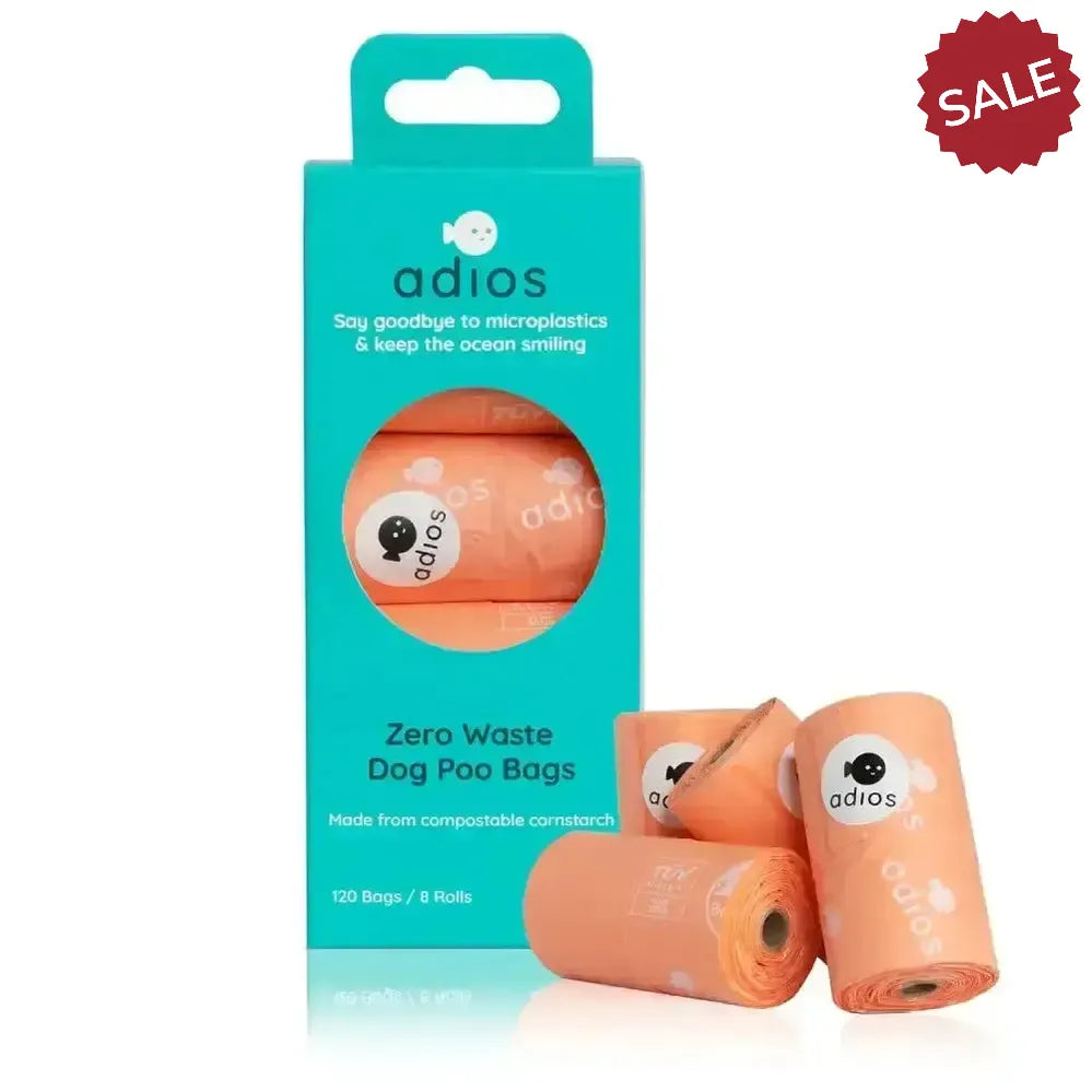 Adios Handle On A Roll Poo Bags 8 Rolls 8 Rolls (120 Bags) Coral Pink Poop Bags
