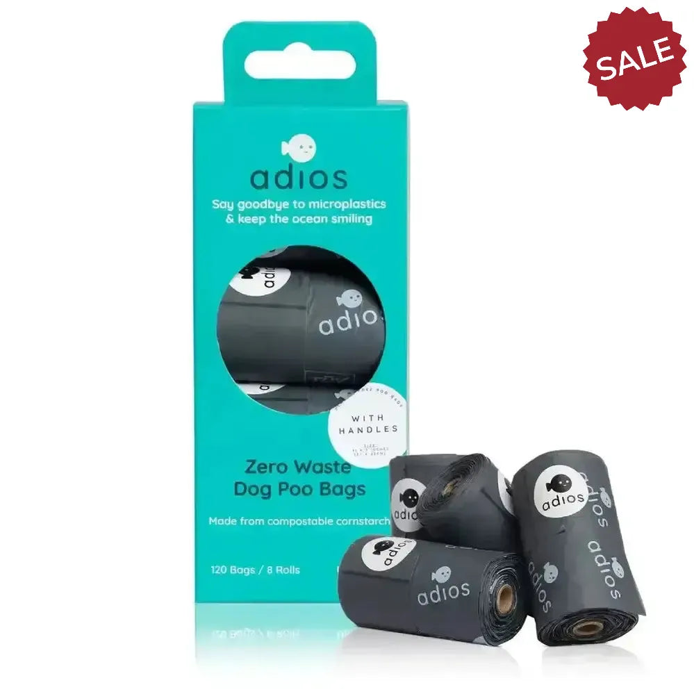 Adios Handle On A Roll Poo Bags 8 Rolls 8 Rolls (120 Bags) Coral Pink Poop Bags