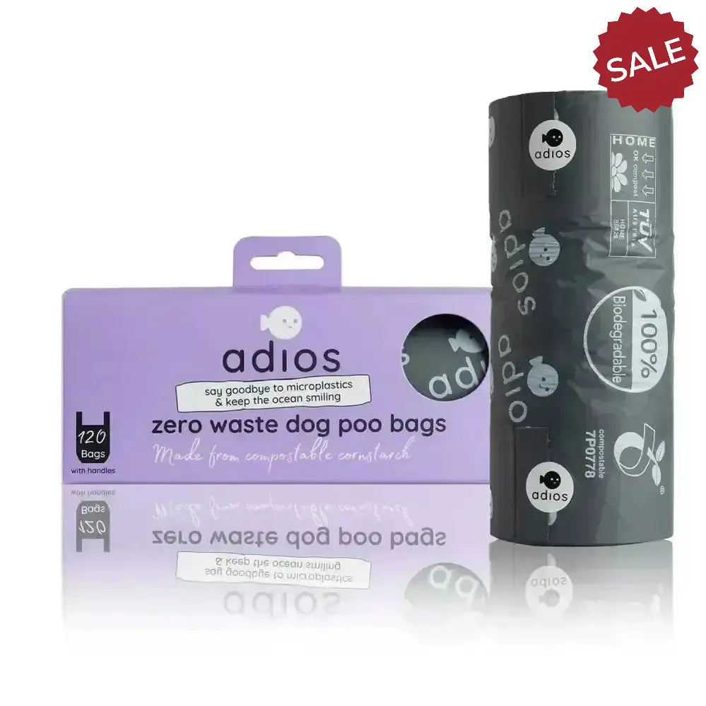 Adios Handle On A Roll Poo Bags Jumbo Single Roll (120 Bags) Poop Bags