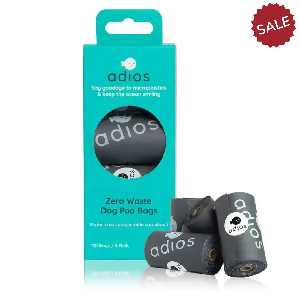 Adios Non Handle Poo Bags 8 Rolls 8 Rolls (120 Bags) Coral Pink Poop Bags