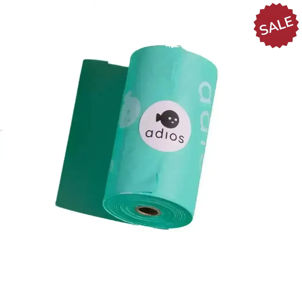 Adios Non Handle Poo Bags Single Roll Roll (15 Bags) Cornflower Blue Poop Bags