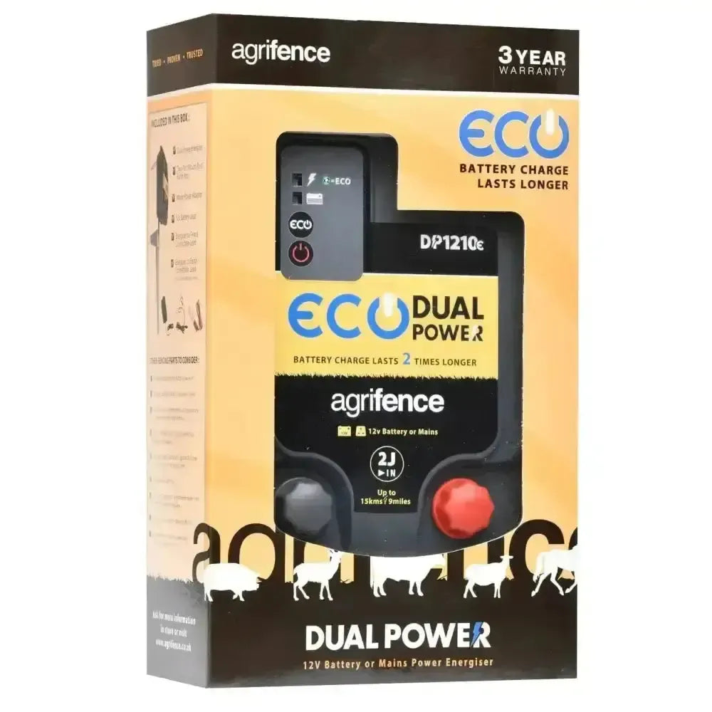 Agrifence DP1210 Eco Dual Power Energiser 2J Electric Fencing Energiser Electric Fencing Energiser