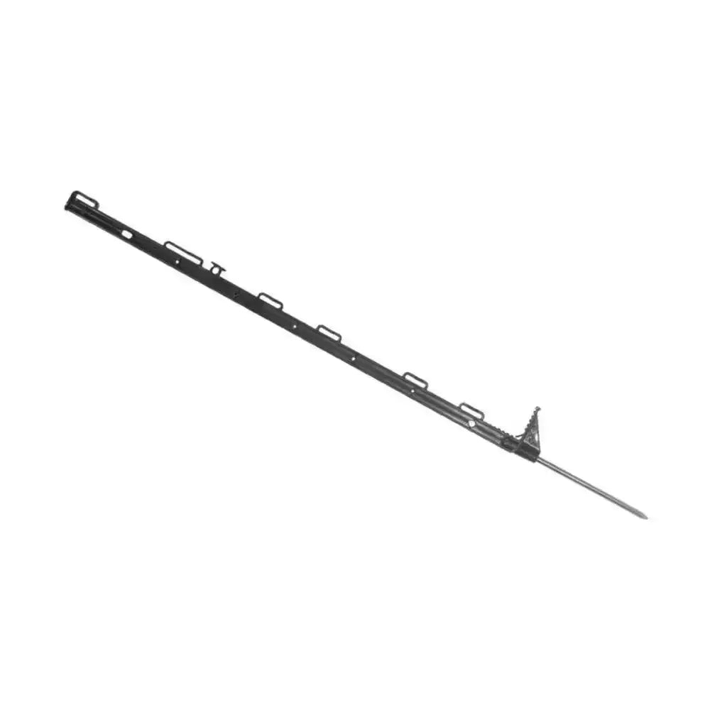 Black metal fishing rod with multiple grips and sharp tip designed for agrifence easypost self-insulating post systems