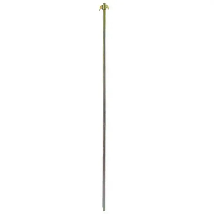 Agrifence long earth steel earth stake made of hardened steel with a pointed tip and decorative winged top in metallic color