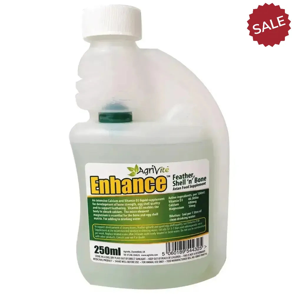 Agrivite Enhance Feather Shell N Bone Supplement 250 ml Poultry Grit