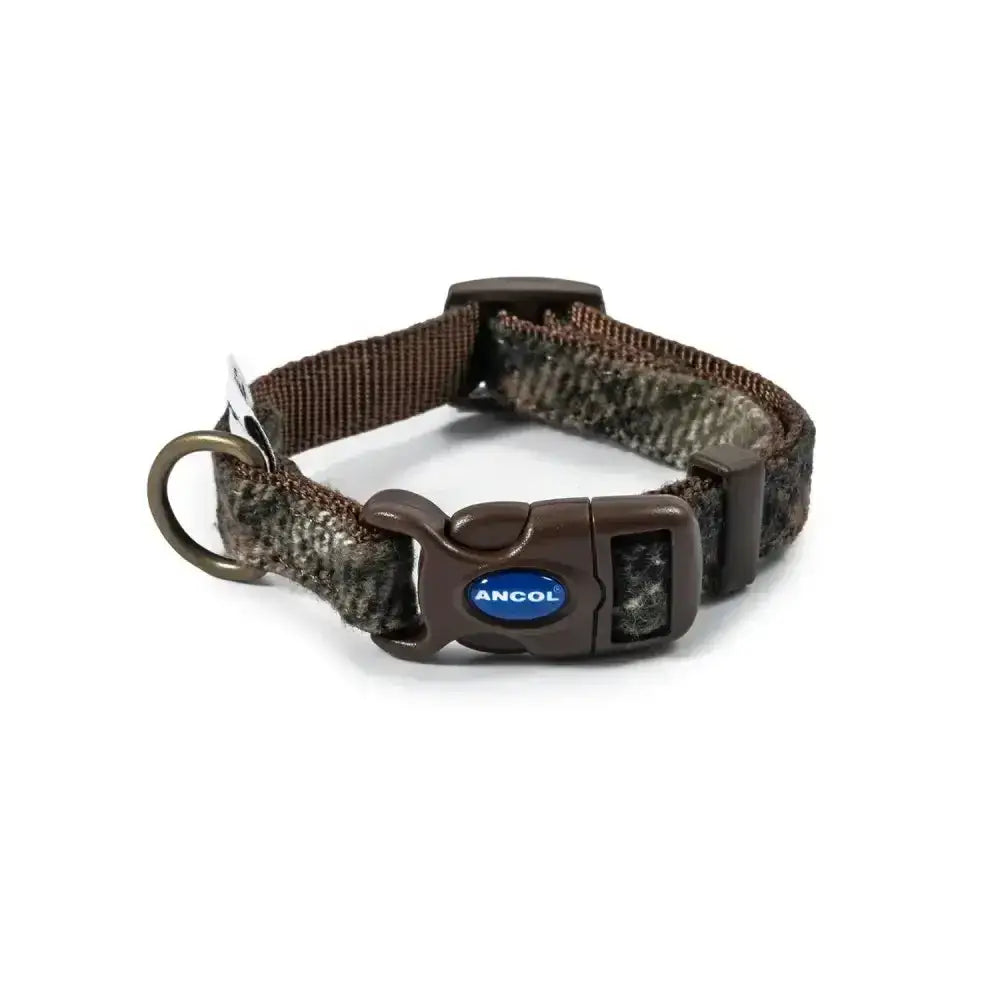 Brown camouflage ancol heritage collection adjustable collar with durable plastic buckle and country inspired fabrics