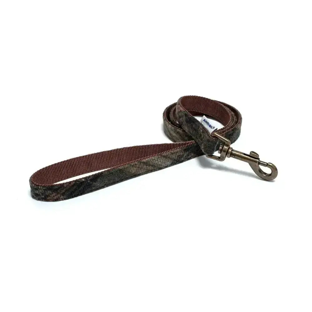 Brown camouflage ancol heritage collection lead with sturdy metal clasp featuring country inspired fabrics design
