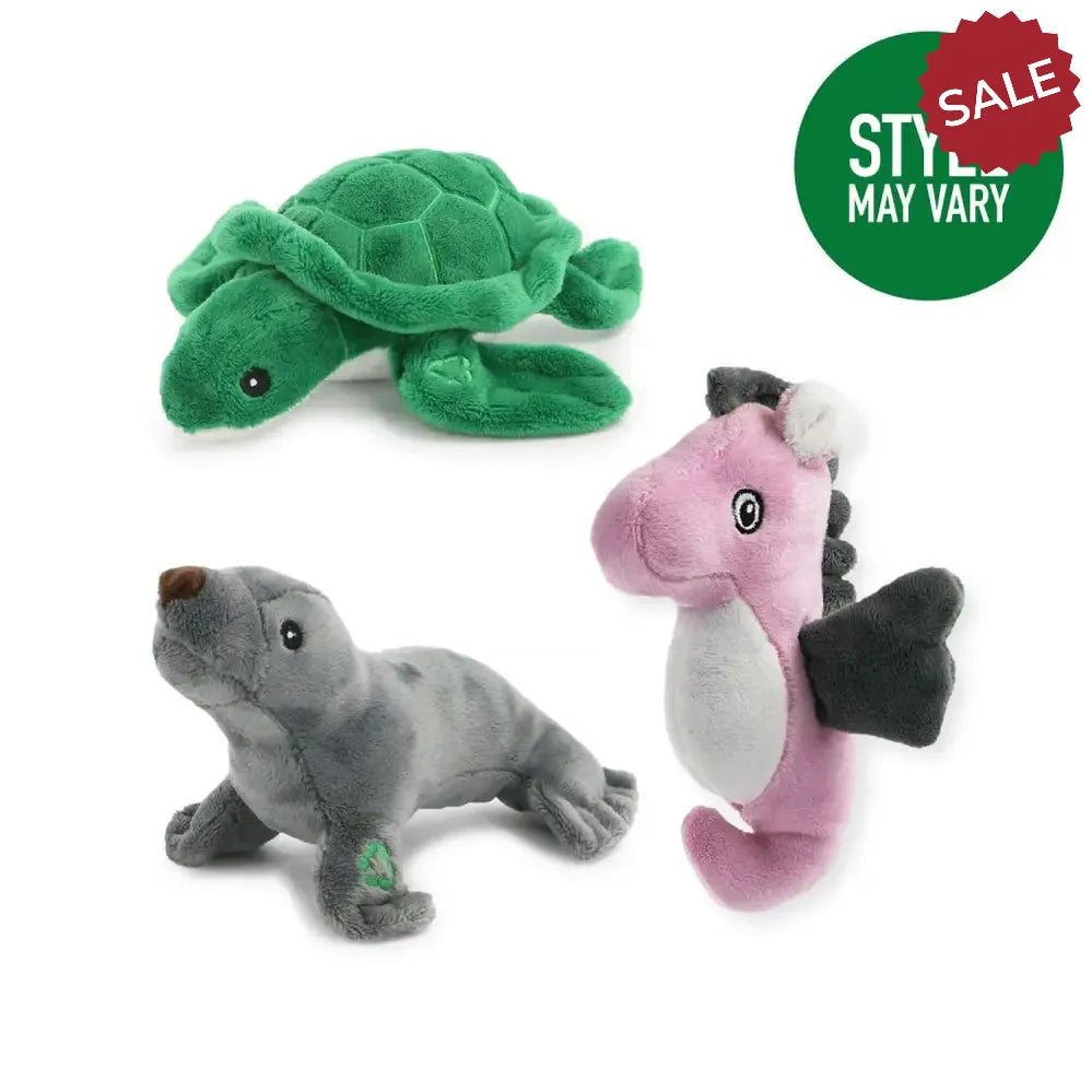 Ancol Made From Mini Turtle Seal And Seahorse Dog Toy Dog Toys