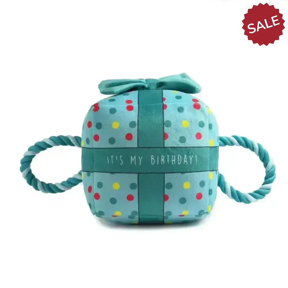 Ancol Pawty Time Birthday Present Blue Dog Toy 45 cm Blue Dog Toys