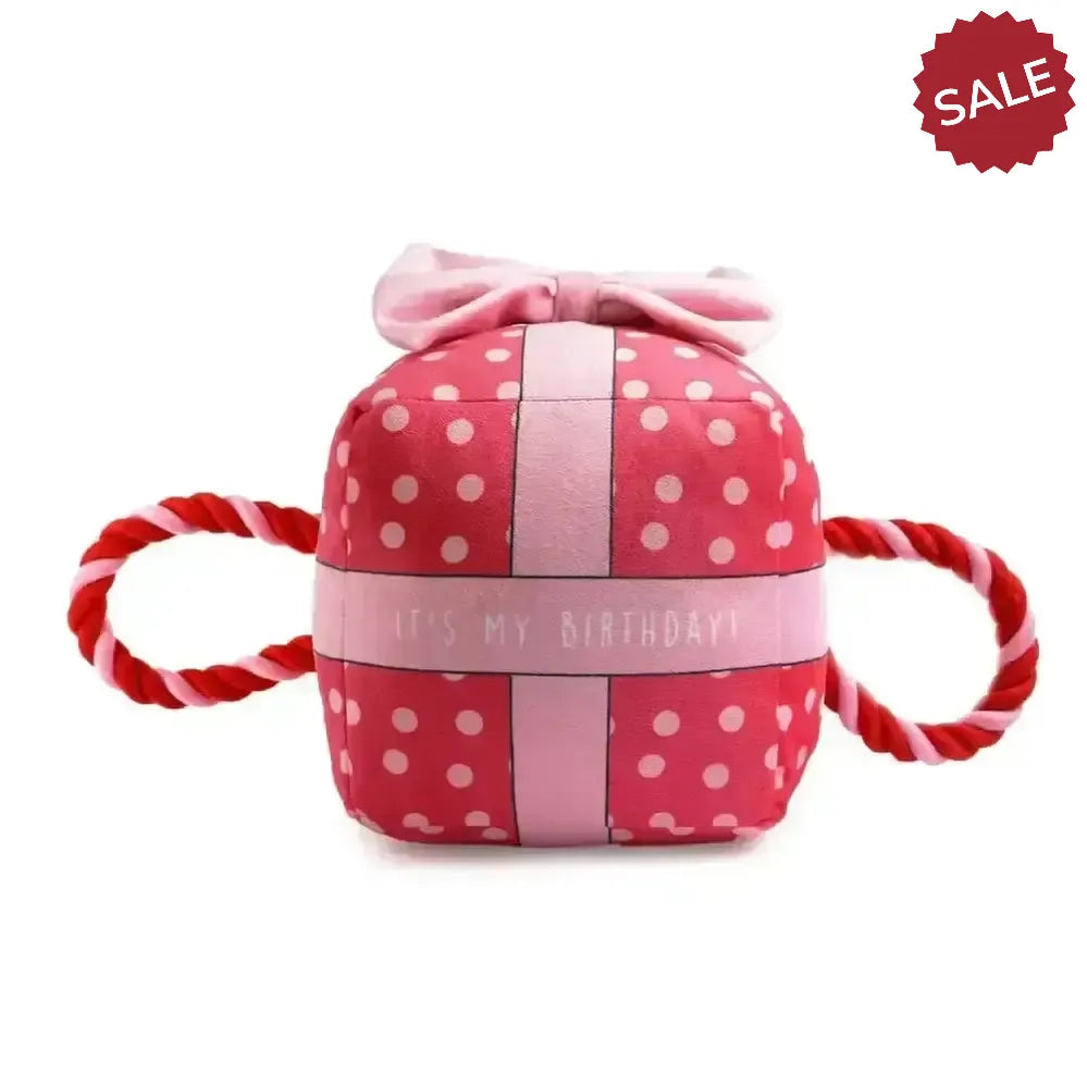 Ancol Pawty Time Birthday Present Pink Dog Toy 45 cm Pink Dog Toys