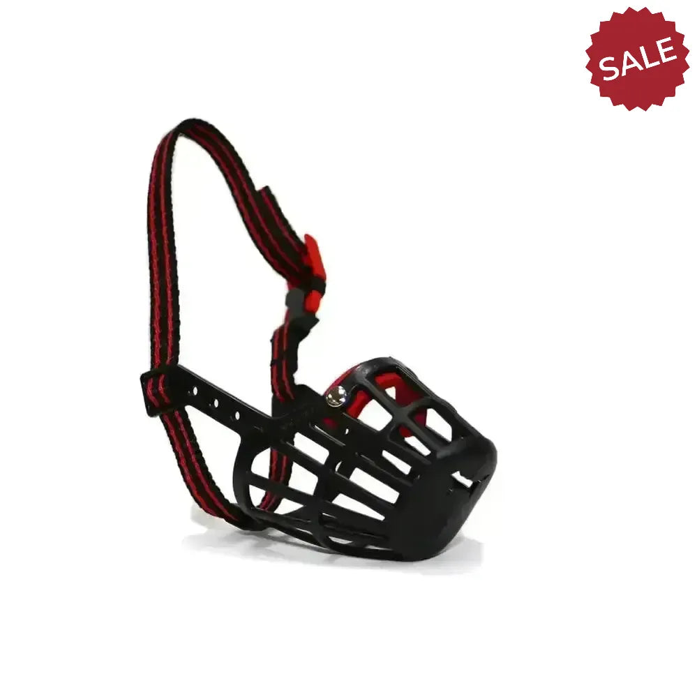 Ancol Plastic Dog Muzzle Size 2 Black/Red Dog Muzzles