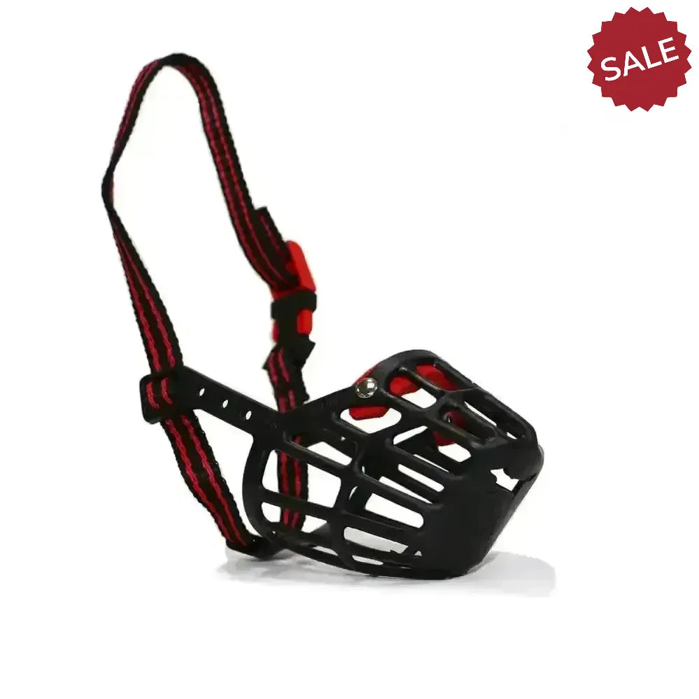 Ancol Plastic Dog Muzzle Size 5 Black/Red Dog Muzzles