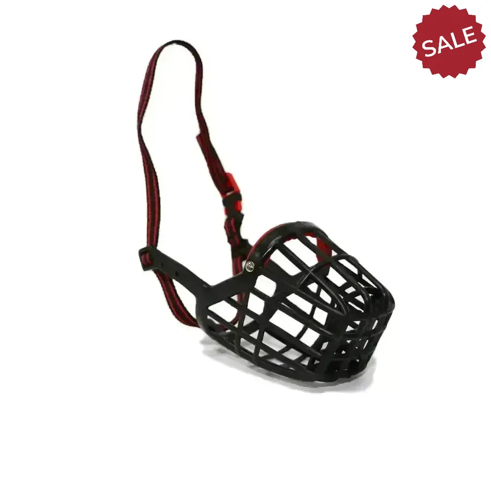 Ancol Plastic Dog Muzzle Size 7 Black/Red Dog Muzzles