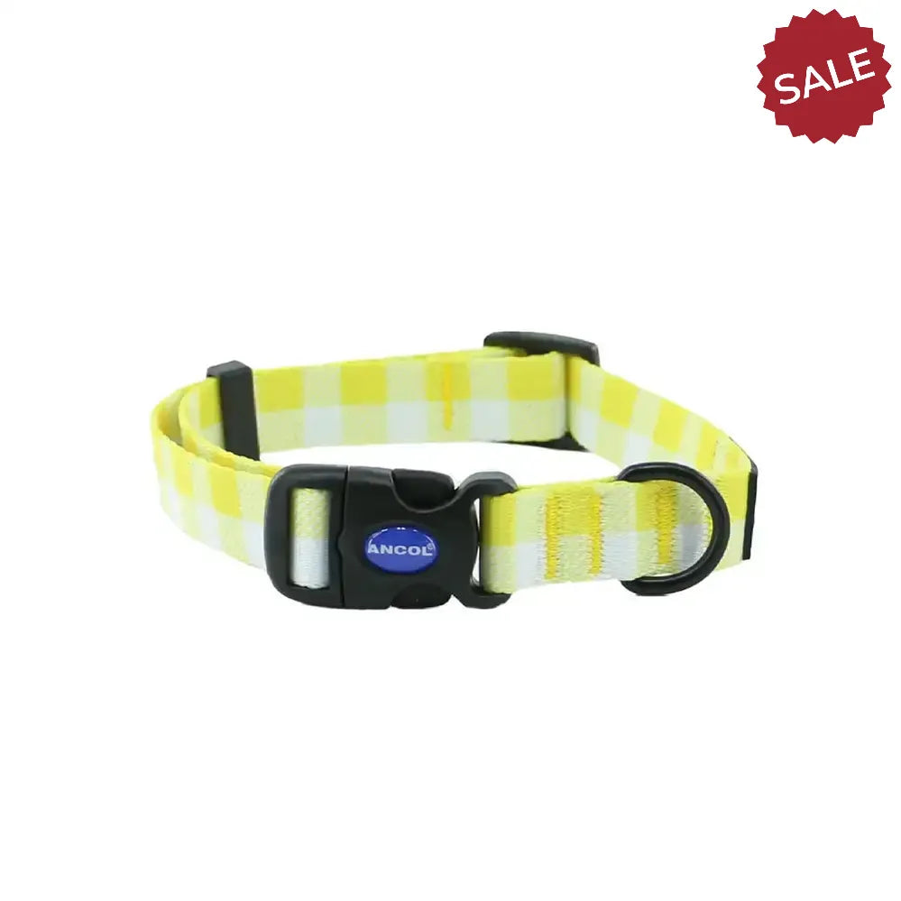 Ancol Soho Pet Colour Yellow Check Patterned Small Dog Collars