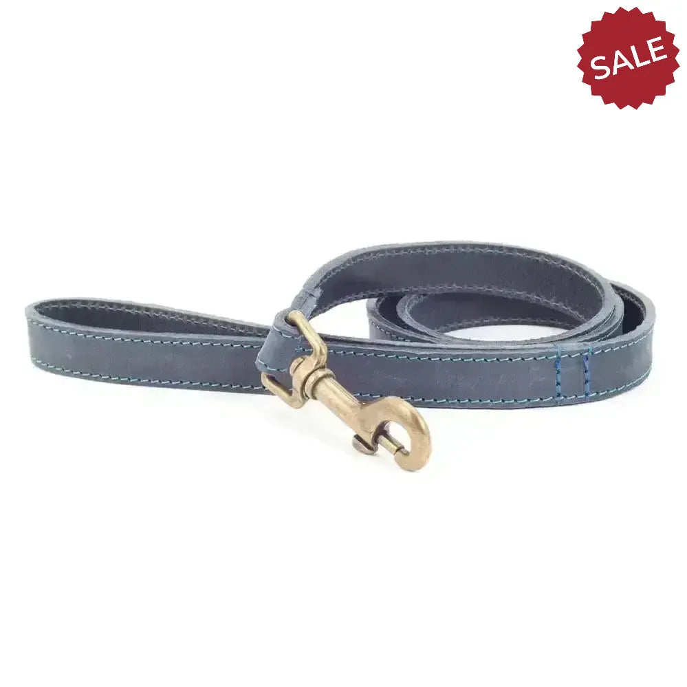 Ancol Timberwolf Leather Lead Blue 100 cm X 1.9 cm Blue Dog Lead