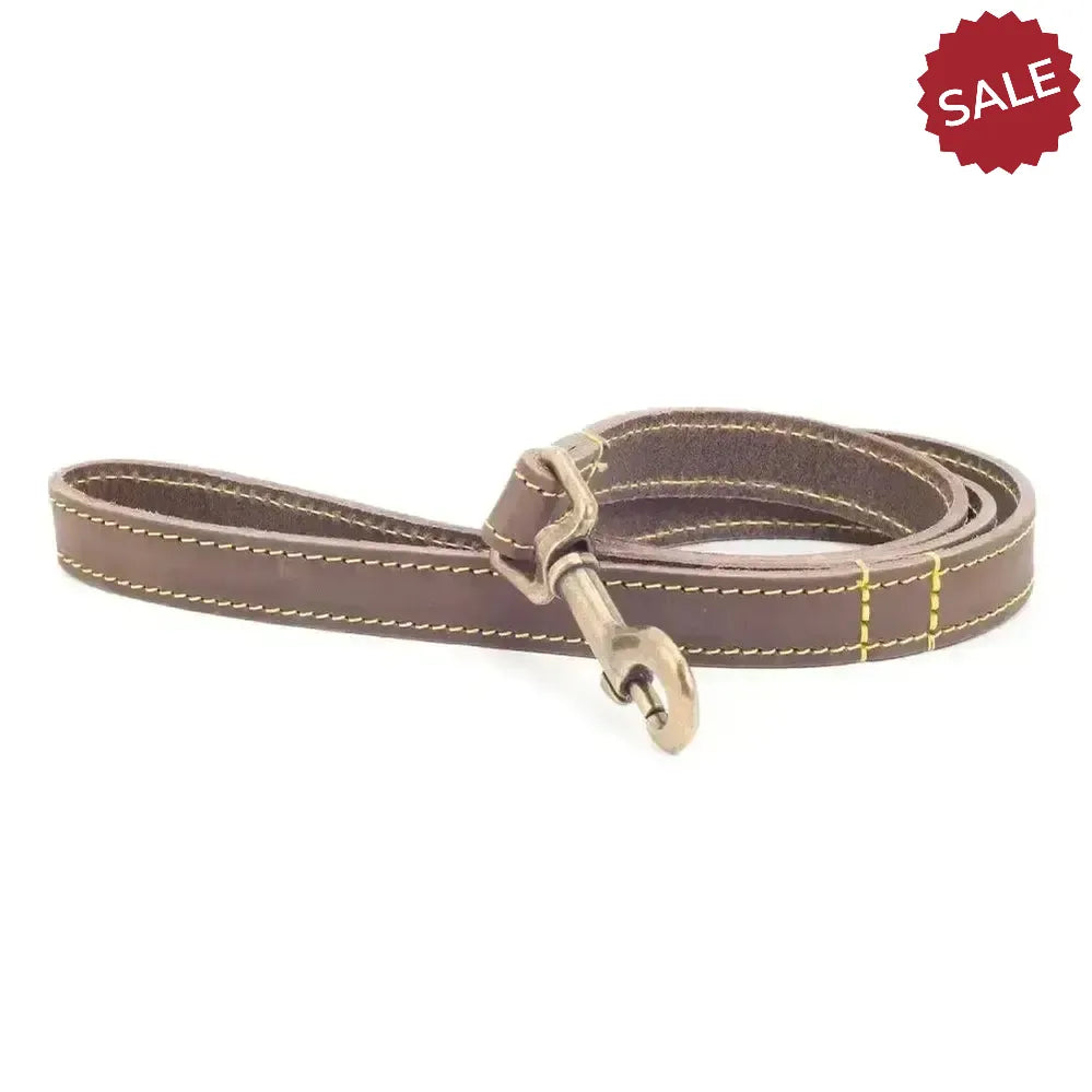 Ancol Timberwolf Leather Lead Sable 100 cm X 1.9 cm Sable Dog Lead