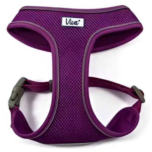 Purple vivA mesh dog harness by ancol featuring breathable mesh, gray trim, and adjustable buckles for comfort