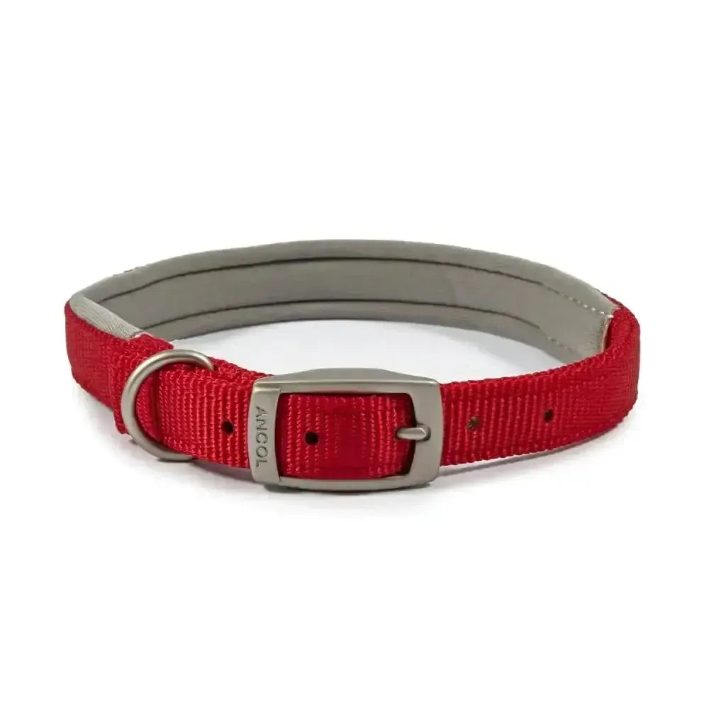 Ancol Viva Padded Collar Red Size 4 (35-43cm) Red Dog Collars