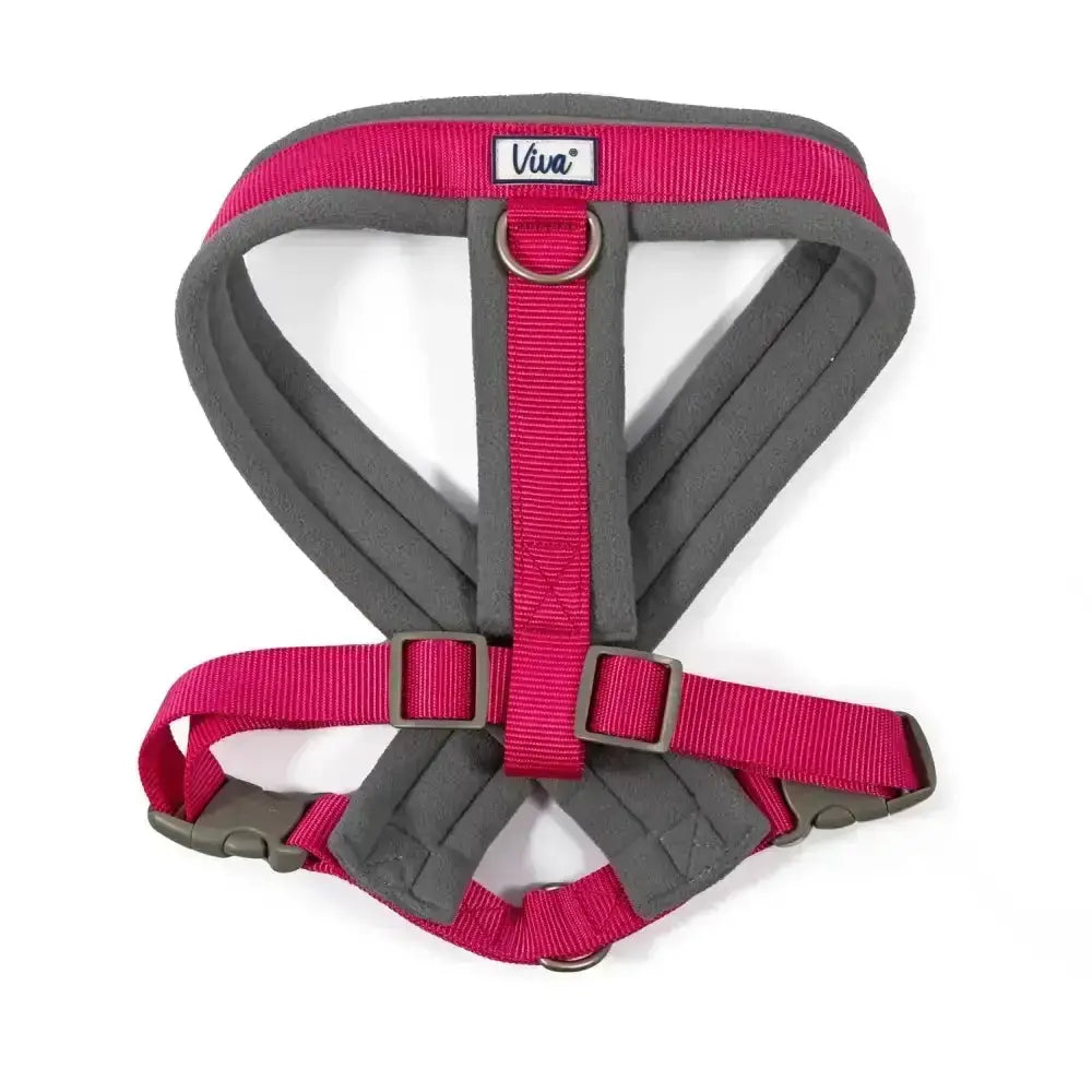 Ancol viva padded harness pink with padded straps metal buckle and durable poly-weave webbing for pets