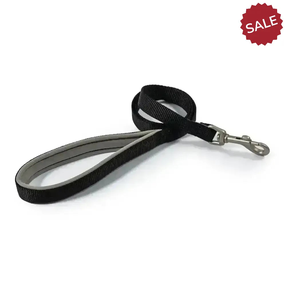 Ancol Viva Padded Snap Lead Black 1m x 1.2 cm Black Dog Lead
