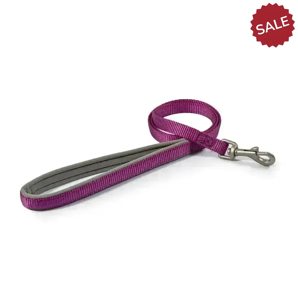 Ancol Viva Padded Snap Lead Black 1m x 1.2 cm Purple Dog Lead