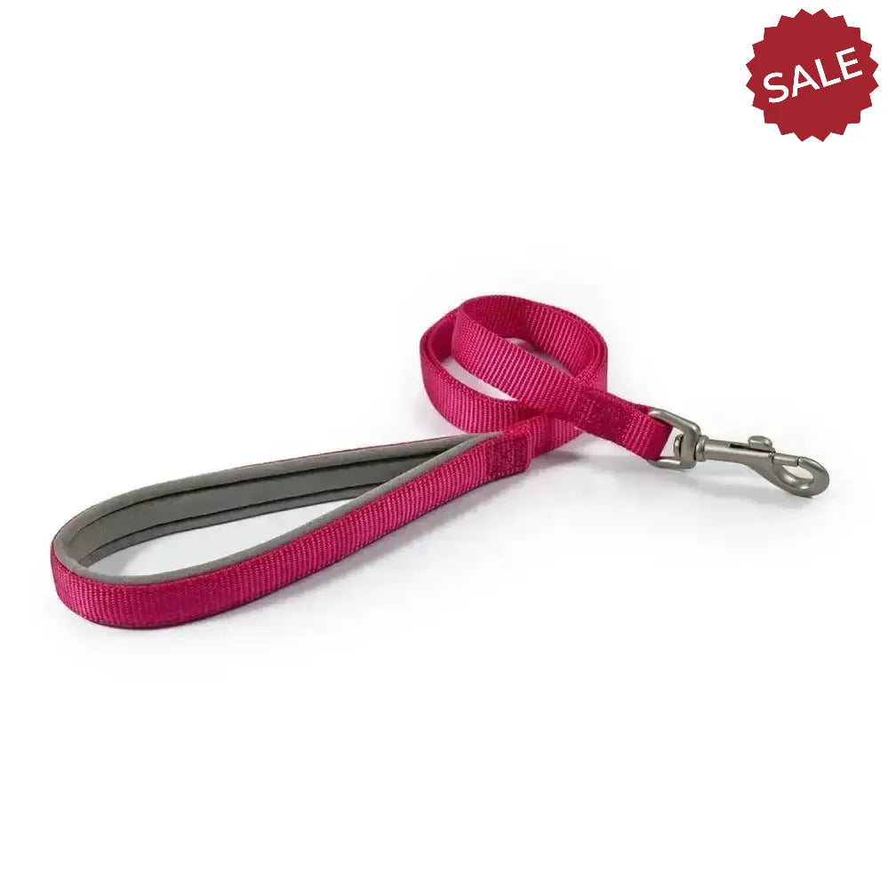 Ancol Viva Padded Snap Lead Black 1m x 1.9 cm Pink Dog Lead