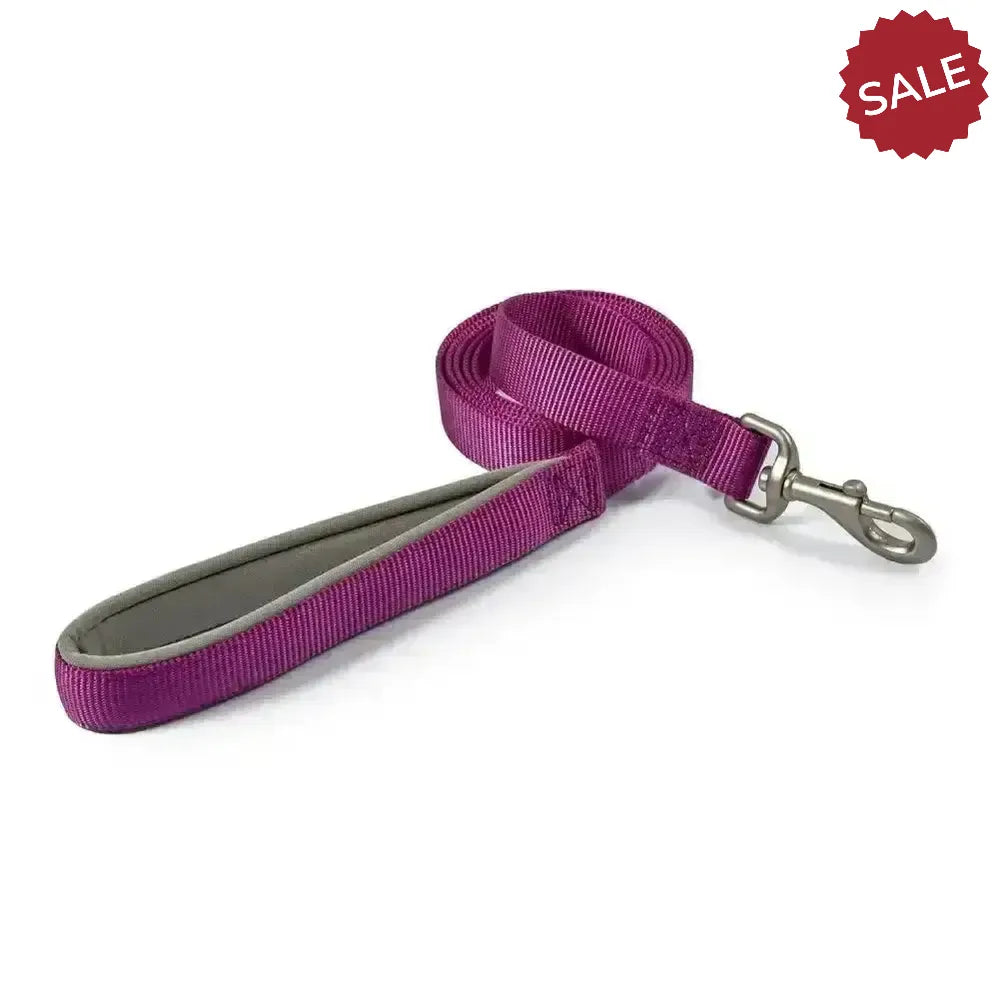 Ancol Viva Padded Snap Lead Black 1m x 2.5 cm Purple Dog Lead
