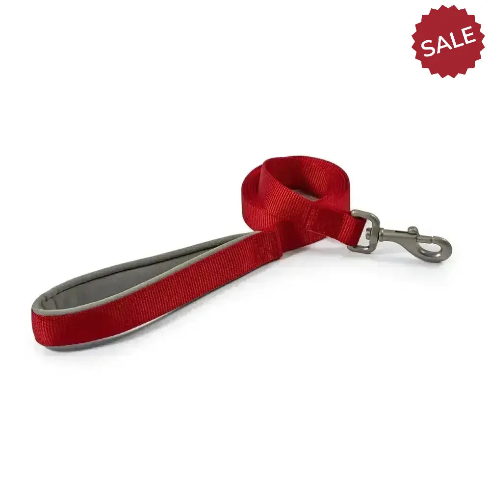 Ancol Viva Padded Snap Lead Black 1m x 2.5 cm Red Dog Lead